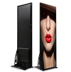 Indoor P2.5mm Portable Digital Led Poster Video Screen Display With Wheels For Rental And Fixed Installation